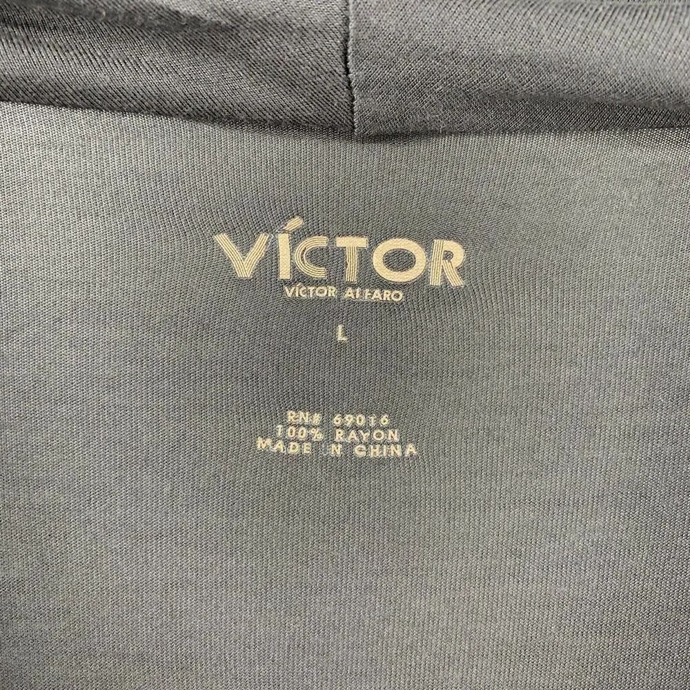 Victor Alfaro Scoop Cowl Neck Gray Top Large - Picture 5 of 8